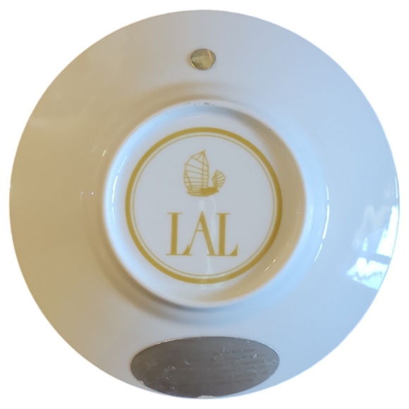 Vtg Art Of Chokin Decorative Plate 24K Gold Accents Swan Cattails Japan 6" - Picture 2 of 3